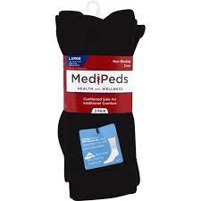 Photo 2 of MediPeds mens Peds Diabetic Crew Socks With Coolmax and Non-binding Funnel Top 2 Pairs