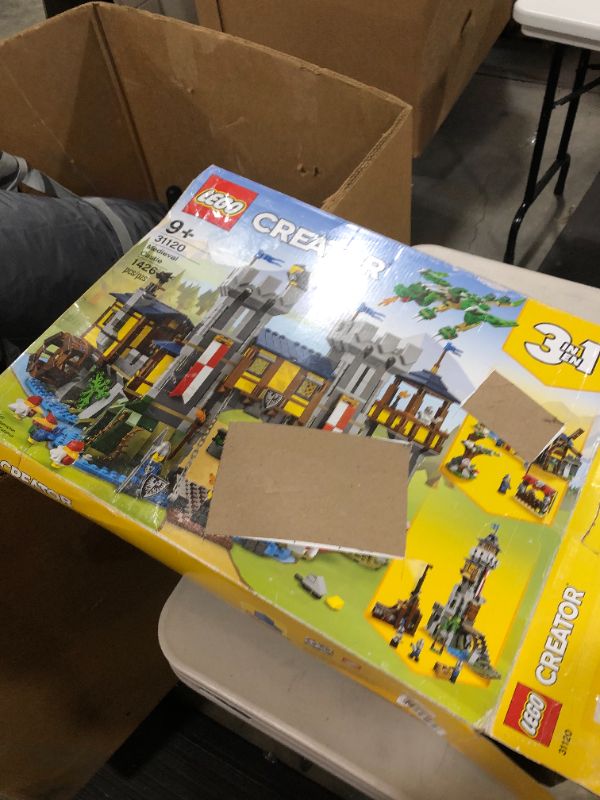 Photo 3 of LEGO Creator 3in1 Medieval Castle 31120 Building Kit; Castle with Moat and Drawbridge, Plus 3 Minifigures; New 2021 (1,426 Pieces)