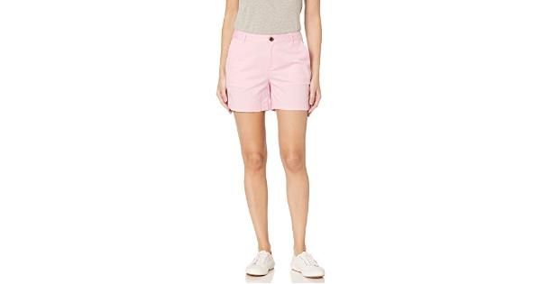 Photo 1 of Essentials Women's 5" Inseam Solid Chino Short, Pink, 4
