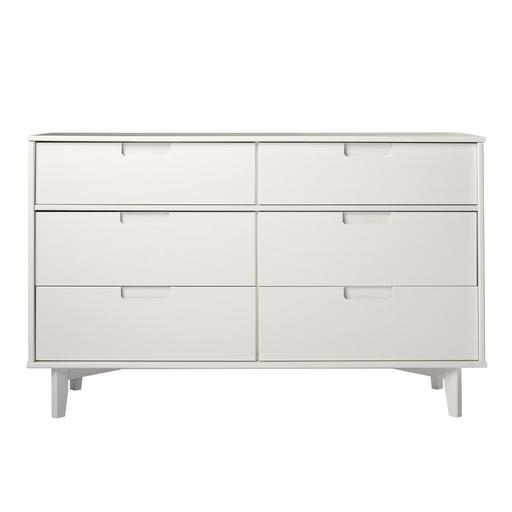 Photo 1 of BR6DSLDRWH 6-Drawer Groove Handle Wood Dresser in WHITE
