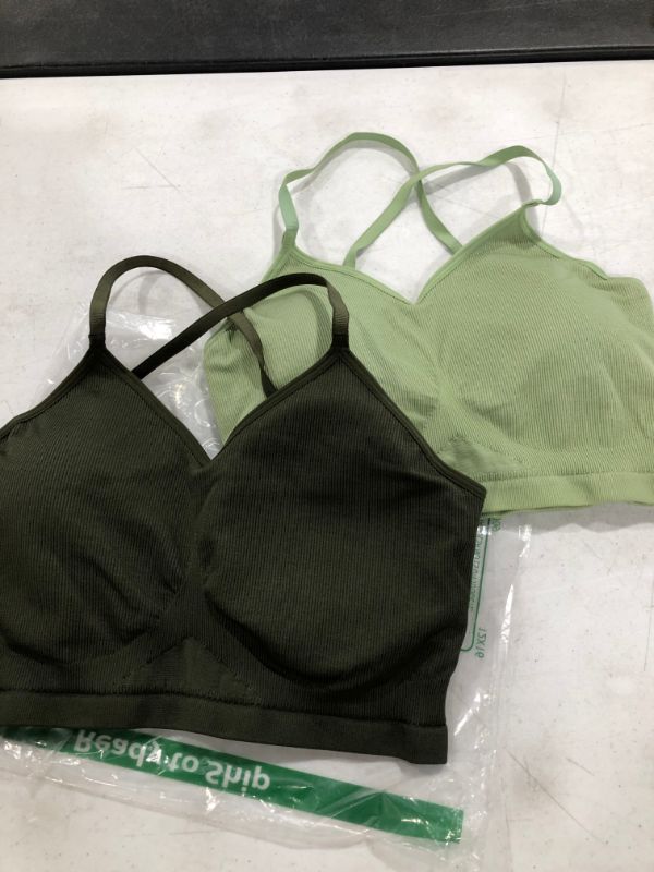 Photo 2 of Amazon Essentials Women's Light Support Strappy Seamless 2-Pack Sports Bra