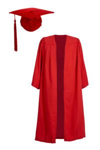 Photo 1 of Red graduation cap and gown (size 42")