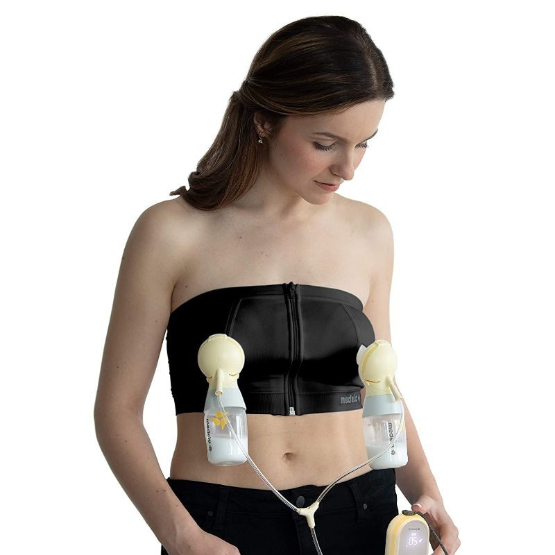Photo 1 of Medela Easy Expression Hands Free Pumping Bra, Black, Medium, Comfortable and Adaptable with No-Slip Support for Easy Multitasking