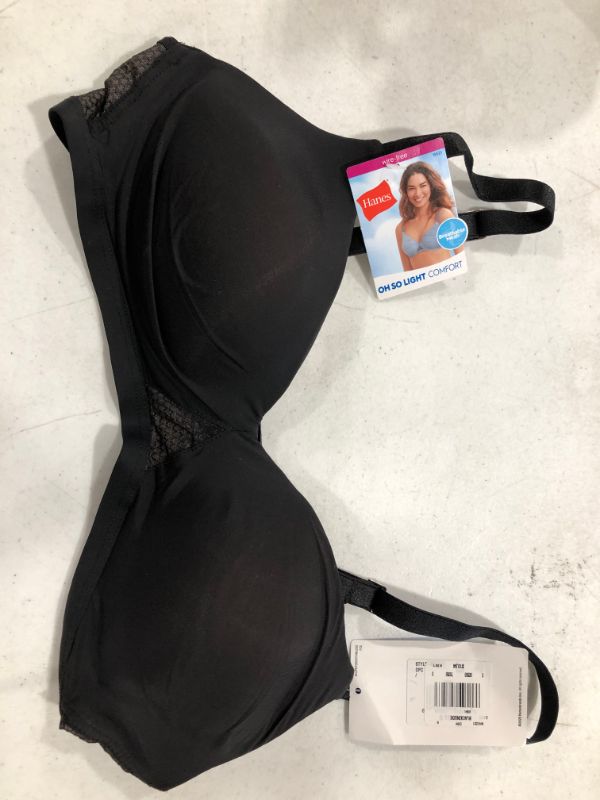 Photo 2 of Hanes Women's Oh So Light Comfort Wireless Bra - S - Black 