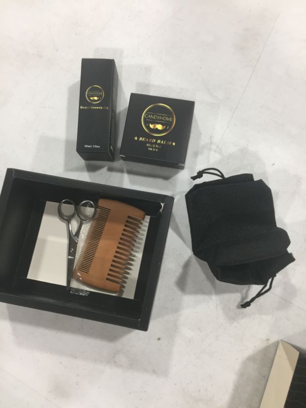 Photo 2 of Beard Growth Kit for Men Gifts, CandyHome Beard Growth Oil, Beard Comb, Beard Balm, Beard Scissors, Gift Box Beard Care Beard Grooming Kit for Men Beard Growth