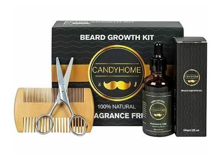 Photo 1 of Beard Growth Kit for Men Gifts, CandyHome Beard Growth Oil, Beard Comb, Beard Balm, Beard Scissors, Gift Box Beard Care Beard Grooming Kit for Men Beard Growth