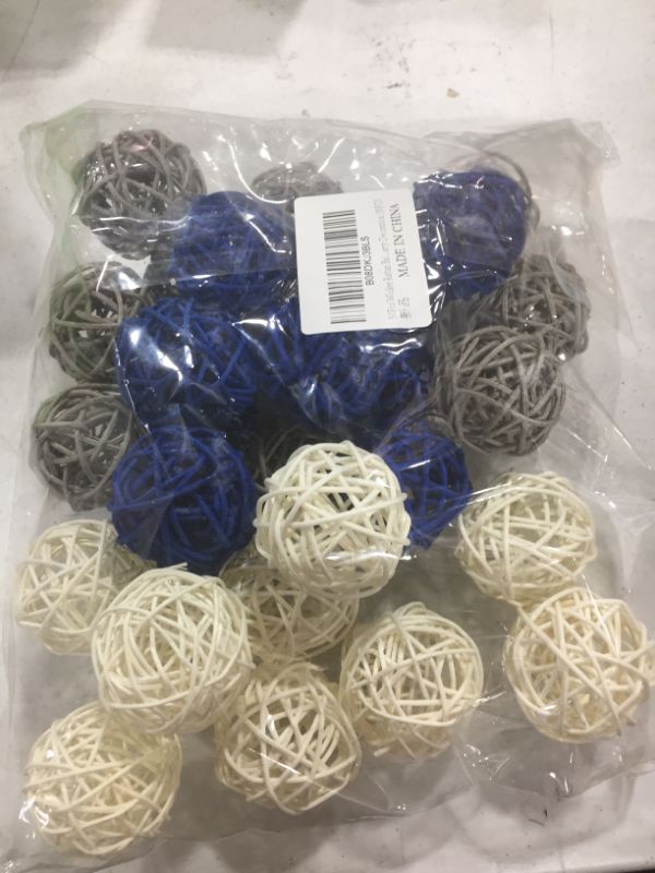 Photo 2 of 30Pcs Wicker Rattan Balls 3 Colors Mixed Decorative Balls for Garden Party Vase Filler Coffee Table Decor Wedding Party Decoration (30PCS)
