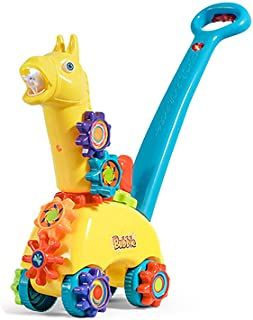 Photo 1 of Hapyland Bubble Machine for Toddlers, Bubble Lawn Mower for Kids Age 3 Bubble Blower Automatic Bubble Maker Indoor Push Toys Outdoor Giraffe Toys with Light & Music for Boys Girls 3 Year Old
