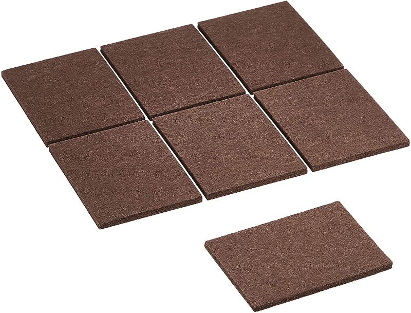 Photo 1 of Amazon Basics Felt Furniture Pads -2" Square, Brown, 24-Pack