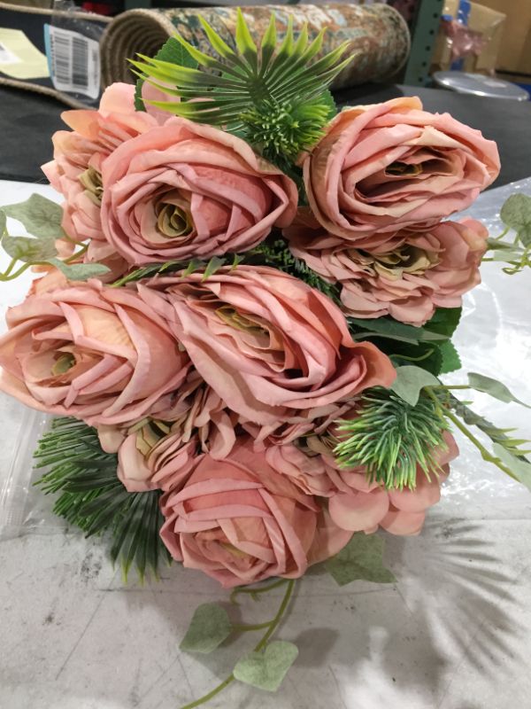 Photo 1 of 12 Realistic Artificial Roses, Long Stem Rose Bouquet for Home Wedding Party Decoration