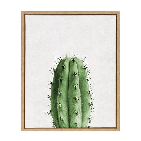 Photo 1 of 18" x 24" Sylvie Home Cactus Framed Canvas by Simon Te Tai Natural