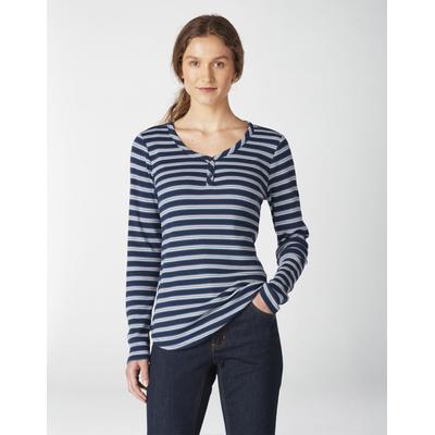 Photo 1 of Dickies Women's Long Sleeve Henley Shirt - Ink Navy Stripe Size L (FL097)
