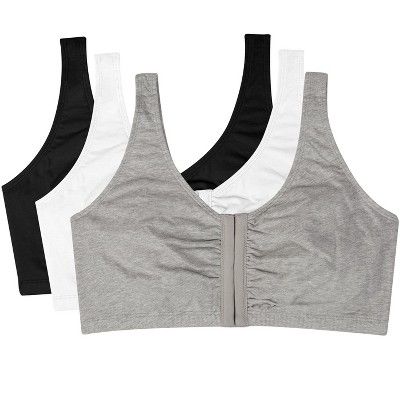 Photo 1 of Front Opening 3pack Sports Bra
white/black/grey size 38