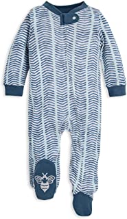 Photo 1 of Burt's Bees Baby Boys' Sleep and Play PJs, 100% Organic Cotton One-Piece Romper Jumpsuit Zip Front Pajamas
