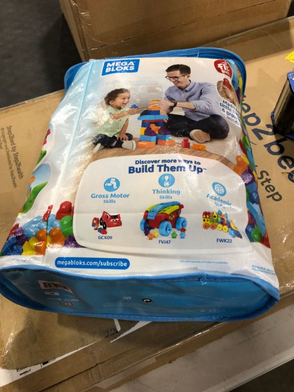 Photo 2 of Mega Bloks First Builders Big Building Bag with Big Building Blocks, Building Toys for Toddlers (80 Pieces) - Blue Bag 3-5 years
