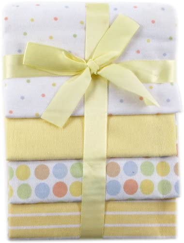 Photo 1 of Luvable Friends 4-Pack Flannel Receiving Blankets, Yellow
