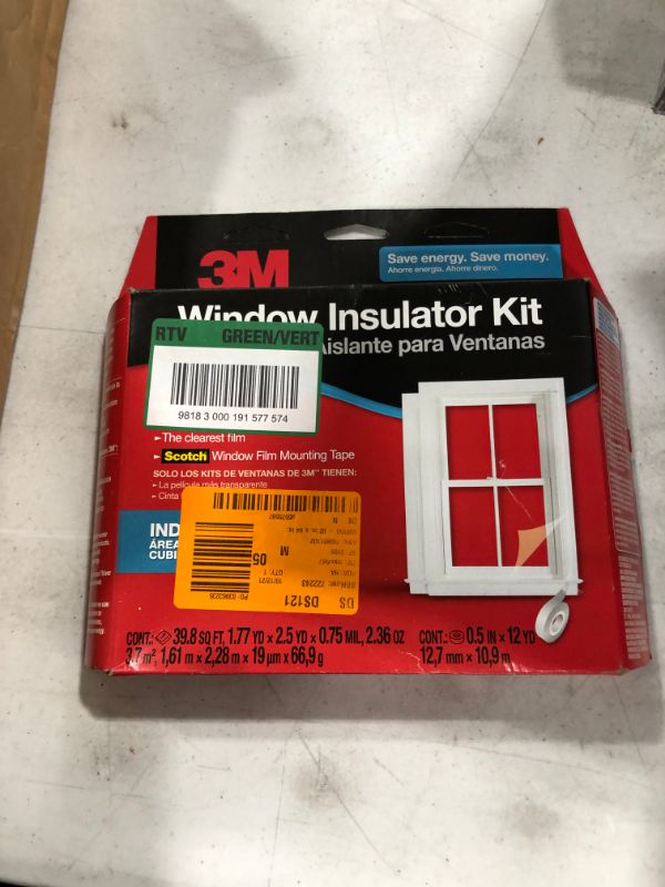 Photo 2 of 3M Indoor 2-Window Insulator Kit, Window Insulation Film for Heat and Cold, 5.16 ft. x 17.5 ft., Covers Two 3 ft. by 5 ft. Windows
