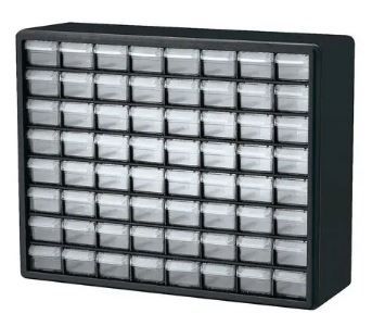 Photo 1 of 15-13/16"L x 20"W x 6-3/8"H Black Drawer Bin Cabinet
