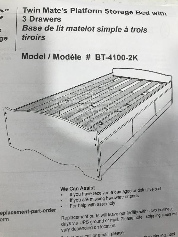 Photo 1 of twin mates platform storage bed with 3 drawers