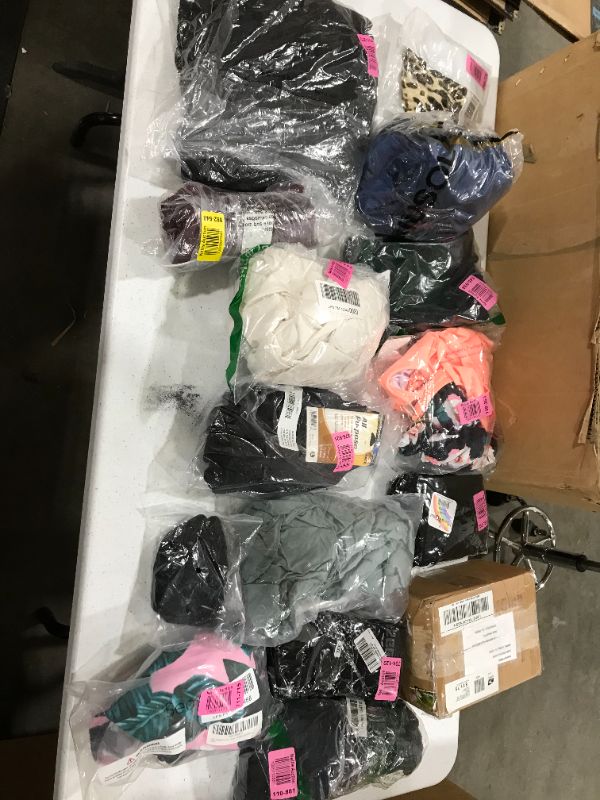 Photo 1 of Box Lot of 15 Pieces of Clothing for Varying Sexs, Sizes, and Styles