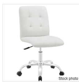Photo 1 of Modway Prim Armless Mid Back Office Chair in White
