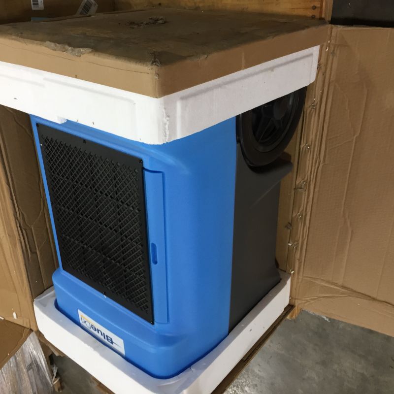 Photo 2 of BlueDri BD-BD-130-BL Industrial Commercial Dehumidifier with Hose for Basements in Homes and Job Sites, Blue
