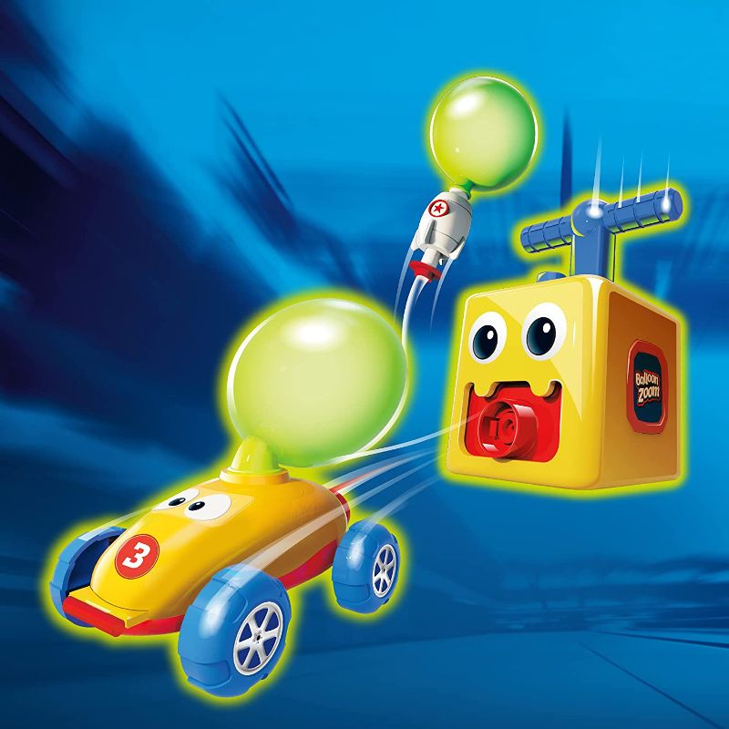 Photo 1 of Ontel Balloon Zoom Balloon-Powered Flying & Racing Set, Ages 3+ , Blue
