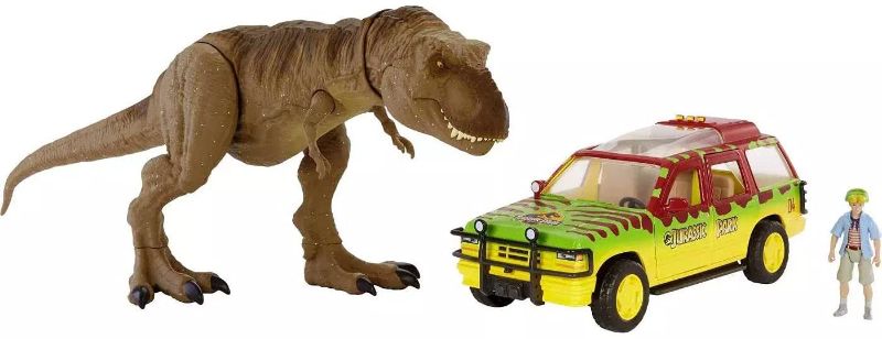 Photo 1 of Jurassic World Legacy Collection Tyrannosaurus Rex Escape Pack with Jurassic Park Vehicle and Tim Action Figure
