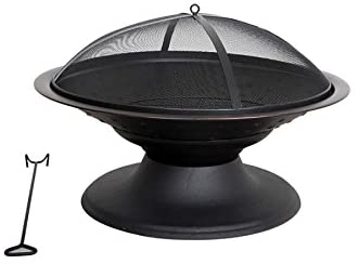 Photo 1 of Garden Treasures 29.5-in W Black/High Temperature Painted Steel Wood-Burning Fire Pit
