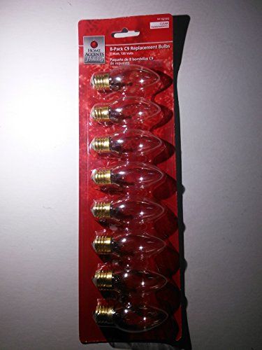 Photo 1 of 8 Pack C9 Replacement Bulb Clear 120 Volts 7 W
