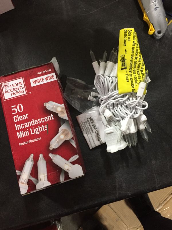 Photo 2 of 2-50 White Mini Lights Holiday Christmas Light10.2Ft Length Home Accents Holiday [PACK OF TWO]