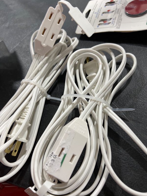 Photo 2 of 2PK | 16 AWG 2 Prong Indoor Extension Cord (3 Outlet Extension Cord)