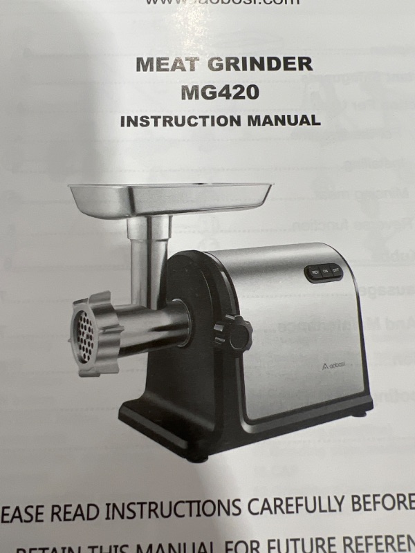 Photo 1 of Aobosi Electric Meat Grinder 2000W Max Heavy Duty Stainless Steel Meat Mincer
