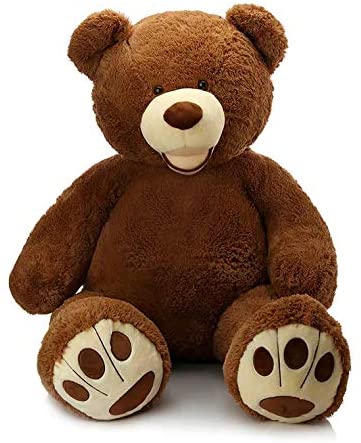 Photo 1 of MorisMos Giant Teddy Bear with Big Footprints Big Teddy Bear Plush Stuffed Animals Dark Brown for Boy,Children,Boyfriend
