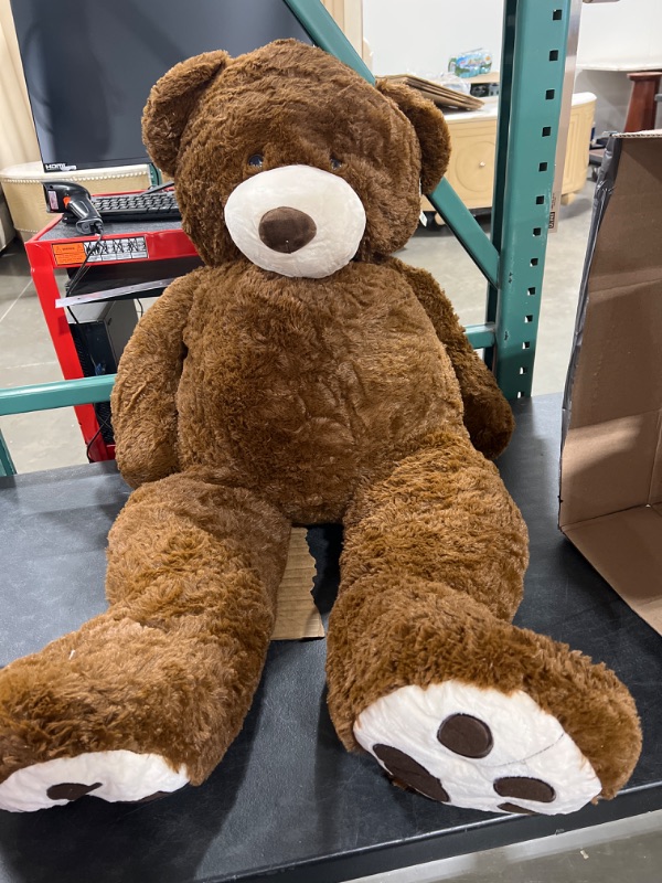 Photo 2 of MorisMos Giant Teddy Bear with Big Footprints Big Teddy Bear Plush Stuffed Animals Dark Brown for Boy,Children,Boyfriend
