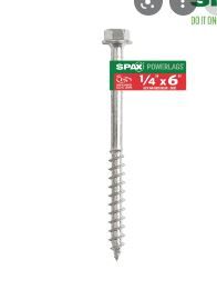 Photo 1 of Box of SPAX 1/4 in. x 6 in. Hex Drive Hex Head Zinc Coated PowerLag Screw