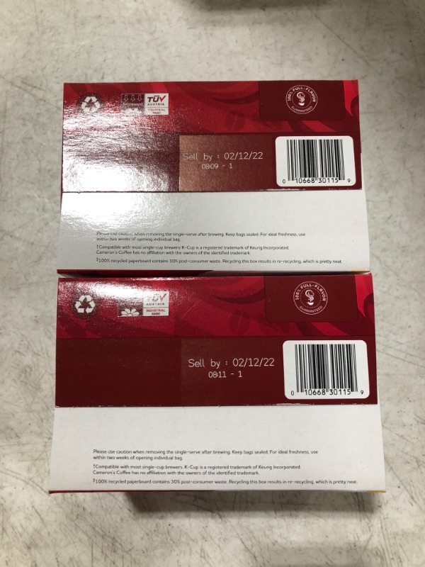 Photo 1 of Cameron's Coffee Single Serve Pods, Flavored, Vanilla Hazelnut, 12 Count. LOT OF 2 BOXES. BEST BY FEB 2022.

