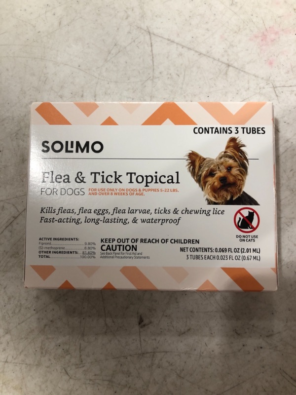 Photo 2 of Amazon Brand - Solimo Flea and Tick Treatment for Dogs, 3 Count
