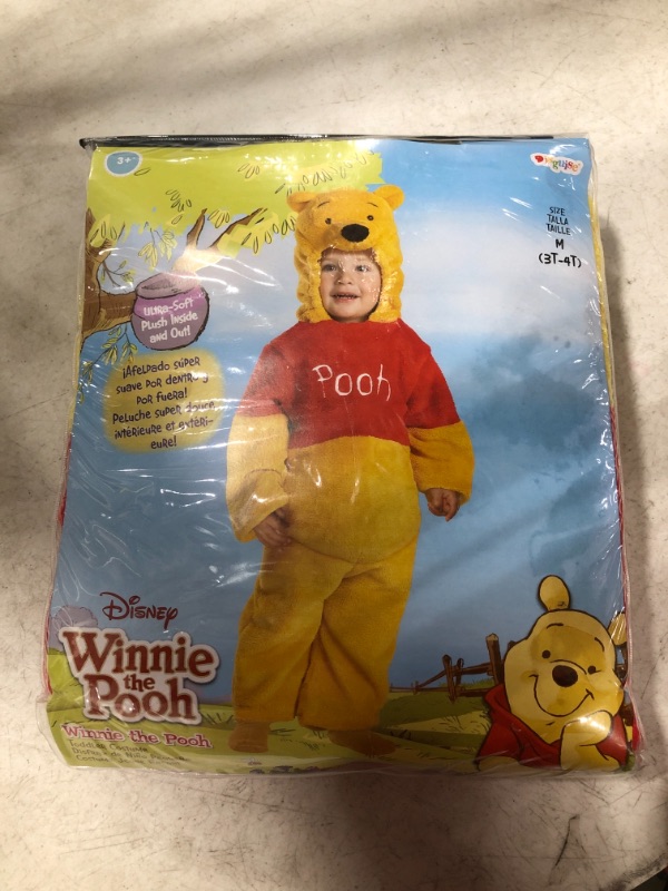 Photo 2 of Winnie The Pooh Deluxe 2-Sided Plush Jumpsuit Costume - Medium (3T-4T)
