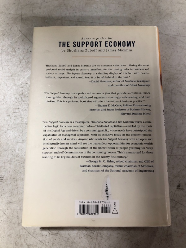 Photo 3 of The Support Economy: Why Corporations Are Failing Individuals and the Next Episode of Capitalism. HARDCOVER
