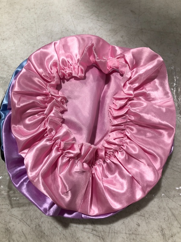 Photo 1 of SATIN HAIR COVERING SLEEPING CAPS. PACK OF 4. 