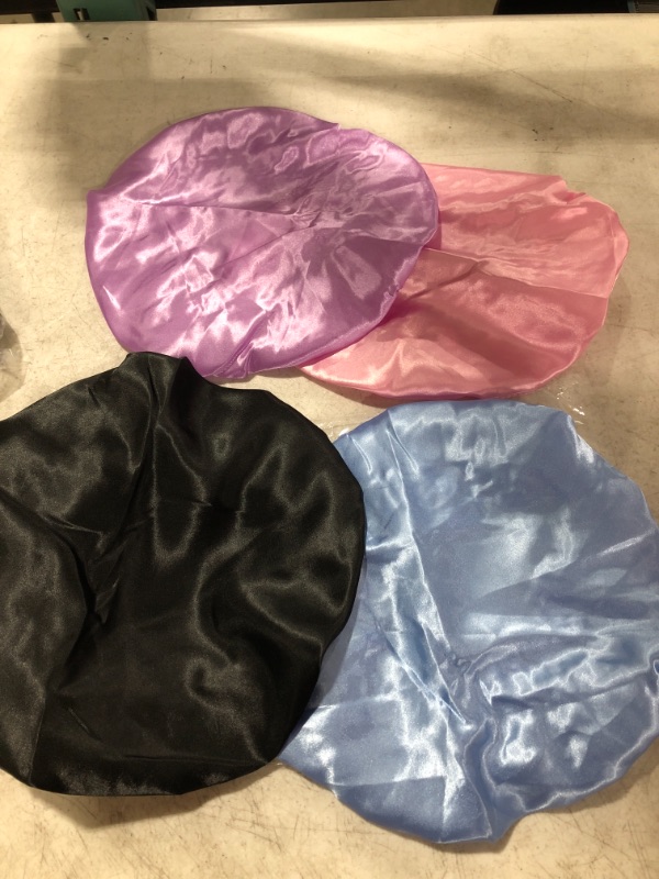 Photo 2 of SATIN HAIR COVERING SLEEPING CAPS. PACK OF 4. 