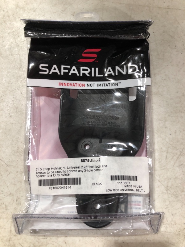 Photo 2 of SAFARILAND (SAFARILAND) 6075UBL Low-Ride Universal Belt Loop, Plain Black Finish, 2.25"
