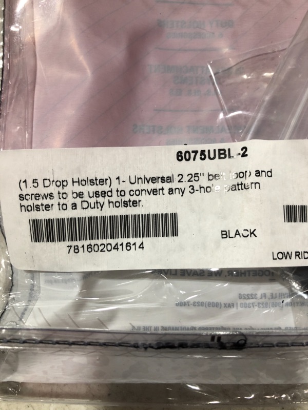 Photo 4 of SAFARILAND (SAFARILAND) 6075UBL Low-Ride Universal Belt Loop, Plain Black Finish, 2.25"
