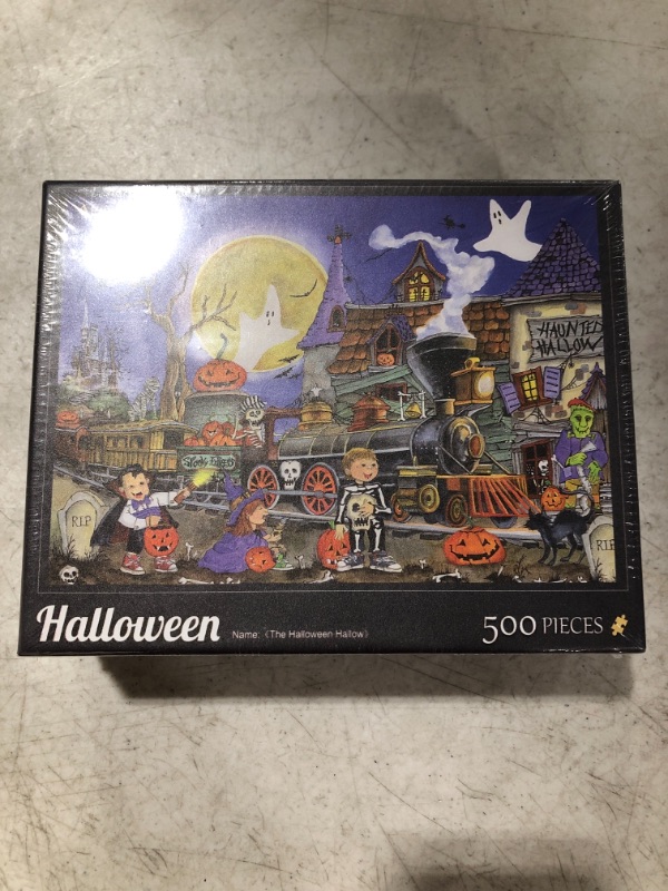 Photo 1 of 500 PIECE HALLOWEEN JIGSAW PUZZLE. 