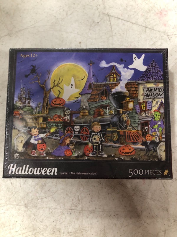 Photo 1 of 500 PIECE HALLOWEEN JIGSAW PUZZLE. 