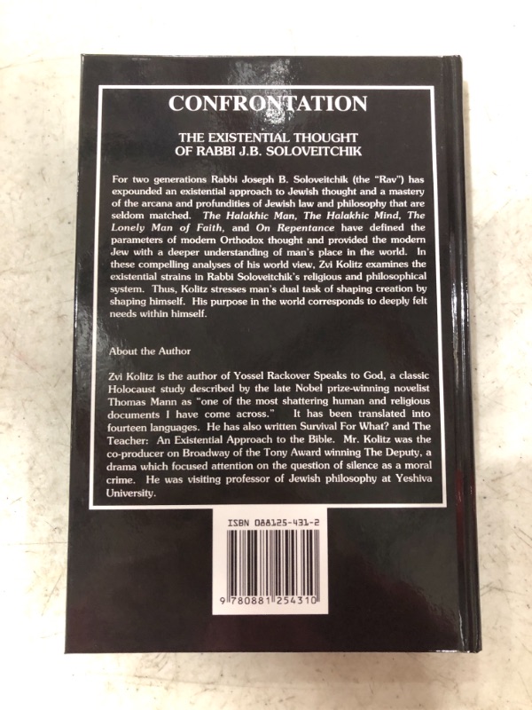 Photo 3 of Confrontation: The Existential Thought of Rabbi J. B. Soloveitchik 1st Edition
