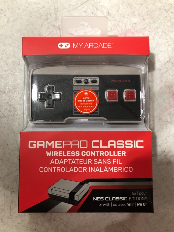 Photo 2 of My Arcade GamePad Classic - Wireless Game Controller - Compatible with Nintendo NES Classic Edition, Wii, Wii U - Adapter Included - 30 Feet Range - Home Button - Battery Powered - Ergonomic Design
