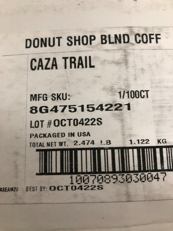 Photo 4 of Caza Trail Coffee Pods, Donut Shop Blend, Single Serve (Pack of 100)
BOX DAMAGE. UNOPENED.