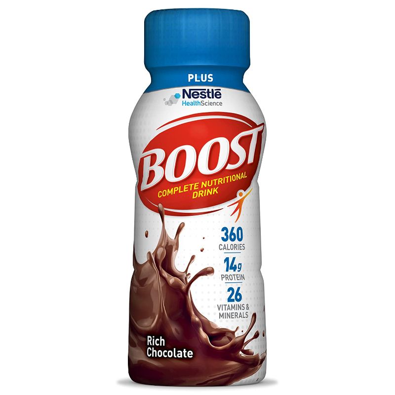 Photo 1 of BOOST Plus Complete Nutritional Drink, Rich Chocolate, 8 Ounce Bottle (Pack of 12)
